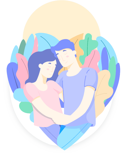 Couples therapy Illustration of a couple holding each other close